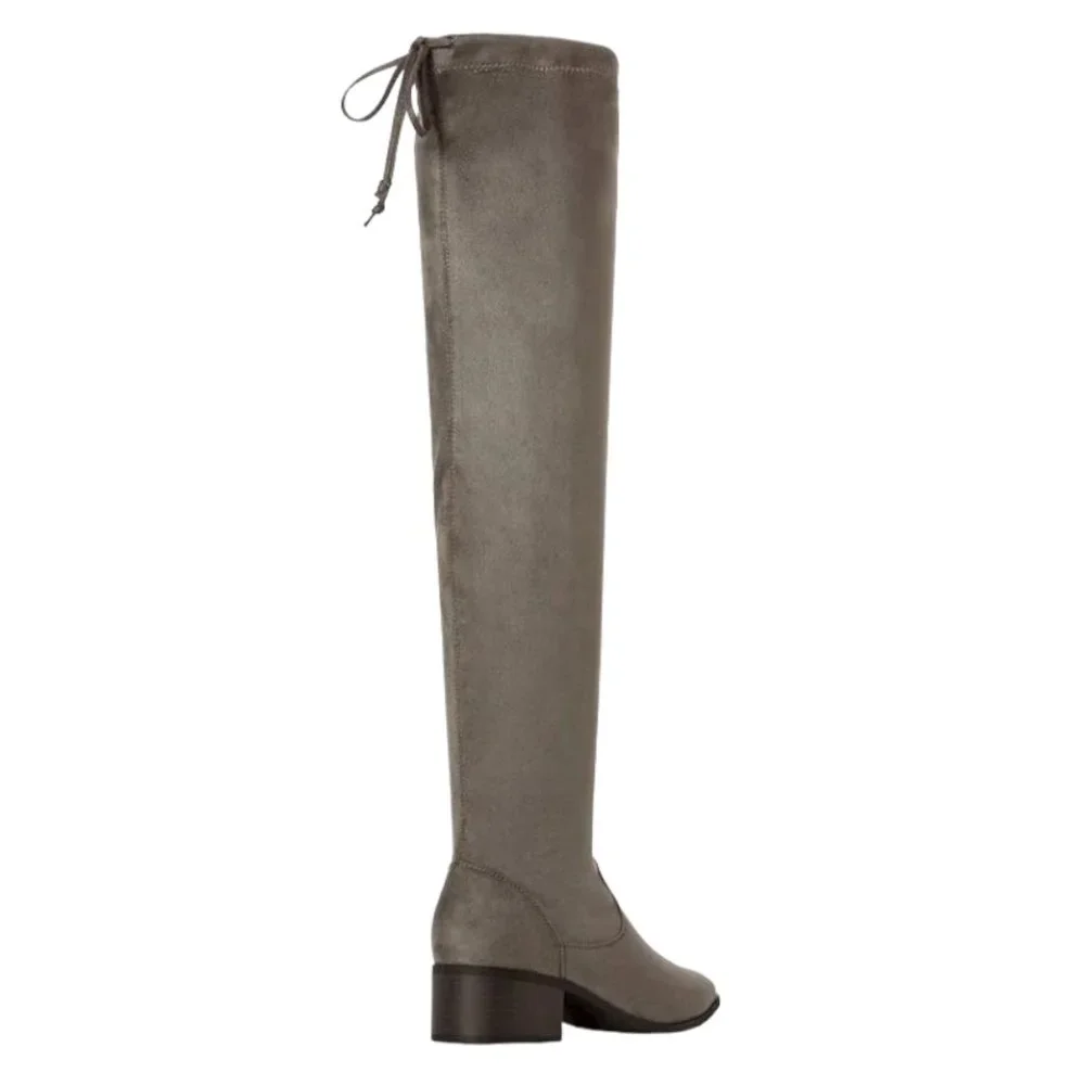 NIB JUSTFAB HANNAH OVER-THE-KNEE FLAT BOOTS (7.5 / GREY)